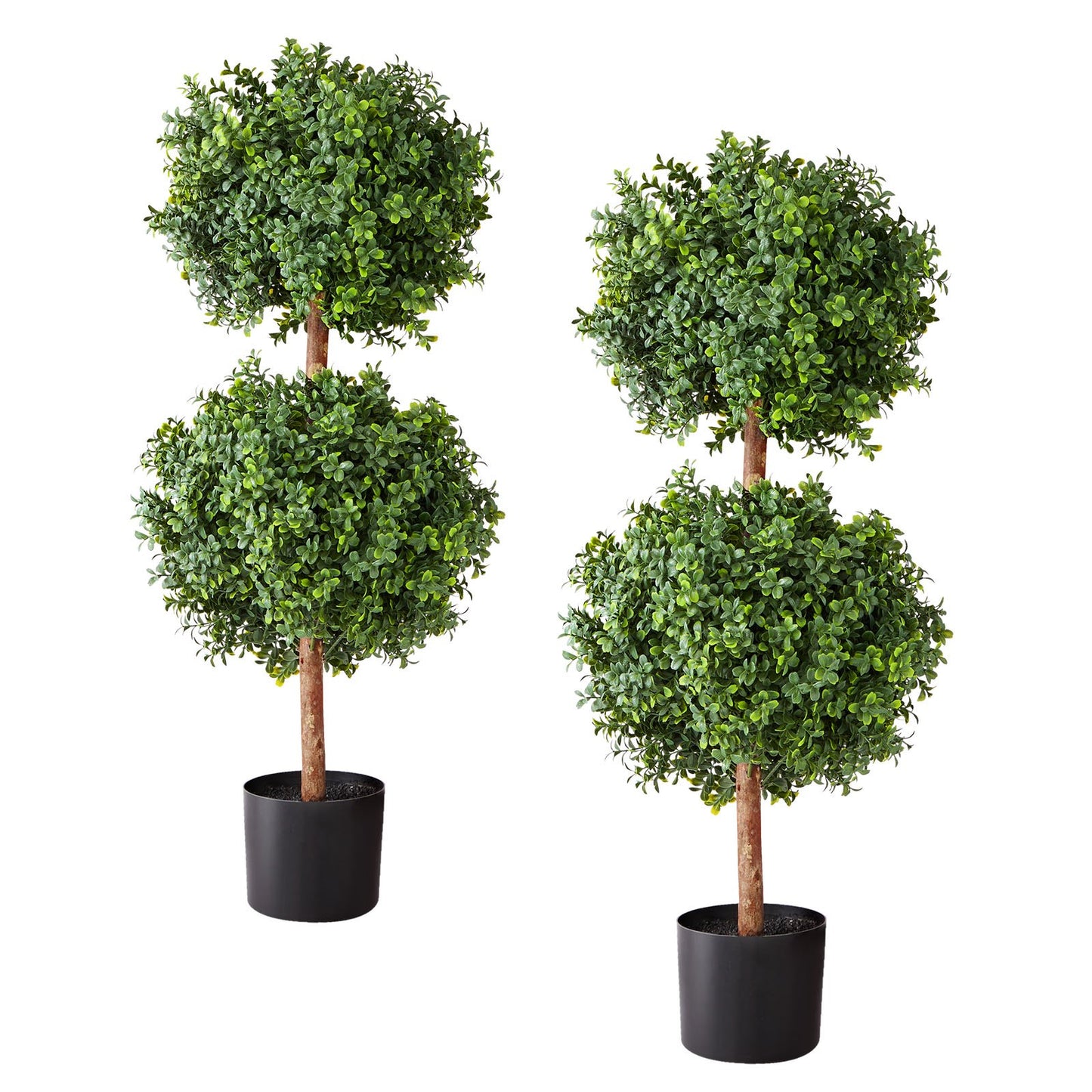 Artificial Topiary Boxwood Double Ball, 2 Set 914mm Faux Boxwood Plant Balls, Fake Silk Tree Look Real, Easy Assembly for Decor Front Porch Outdoor Patio Garden Balcony Backyard Indoor