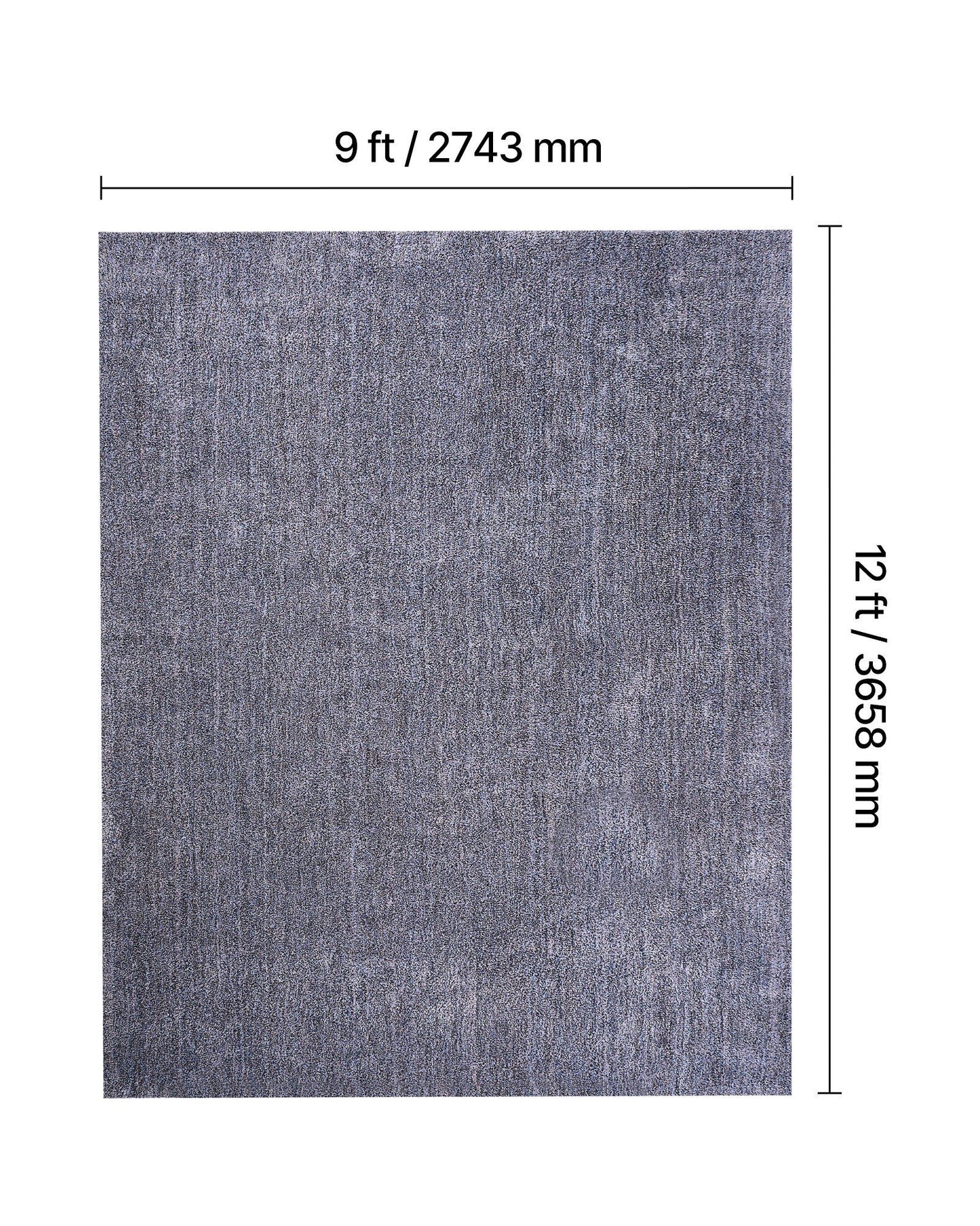 Indoor Plush Area Rugs, 2.74 x 3.66 m Plush Carpet, Area Rugs Furry with Long Plushs Pile, Thick & Durable High-Pile Rug for High-Traffic Areas, Non-Shedding & Non-Slip Backing, Blue-Gray