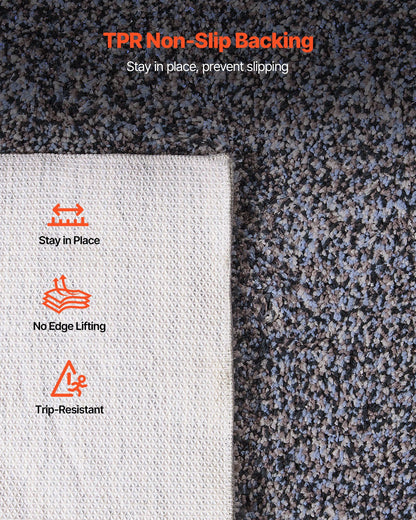 Indoor Plush Area Rugs, 2.74 x 3.66 m Plush Carpet, Area Rugs Furry with Long Plushs Pile, Thick & Durable High-Pile Rug for High-Traffic Areas, Non-Shedding & Non-Slip Backing, Blue-Gray