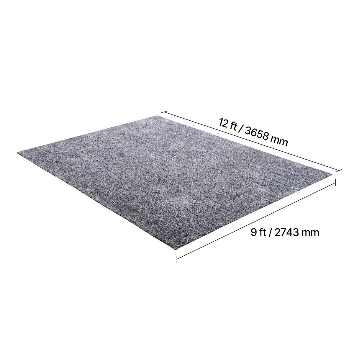 Indoor Plush Area Rugs, 2.74 x 3.66 m Plush Carpet, Area Rugs Furry with Long Plushs Pile, Thick & Durable High-Pile Rug for High-Traffic Areas, Non-Shedding & Non-Slip Backing, Blue-Gray