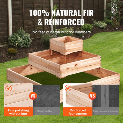 Wooden Raised Garden Bed Planter Box 113 x 113 x 51 cm Flower Vegetable Herb