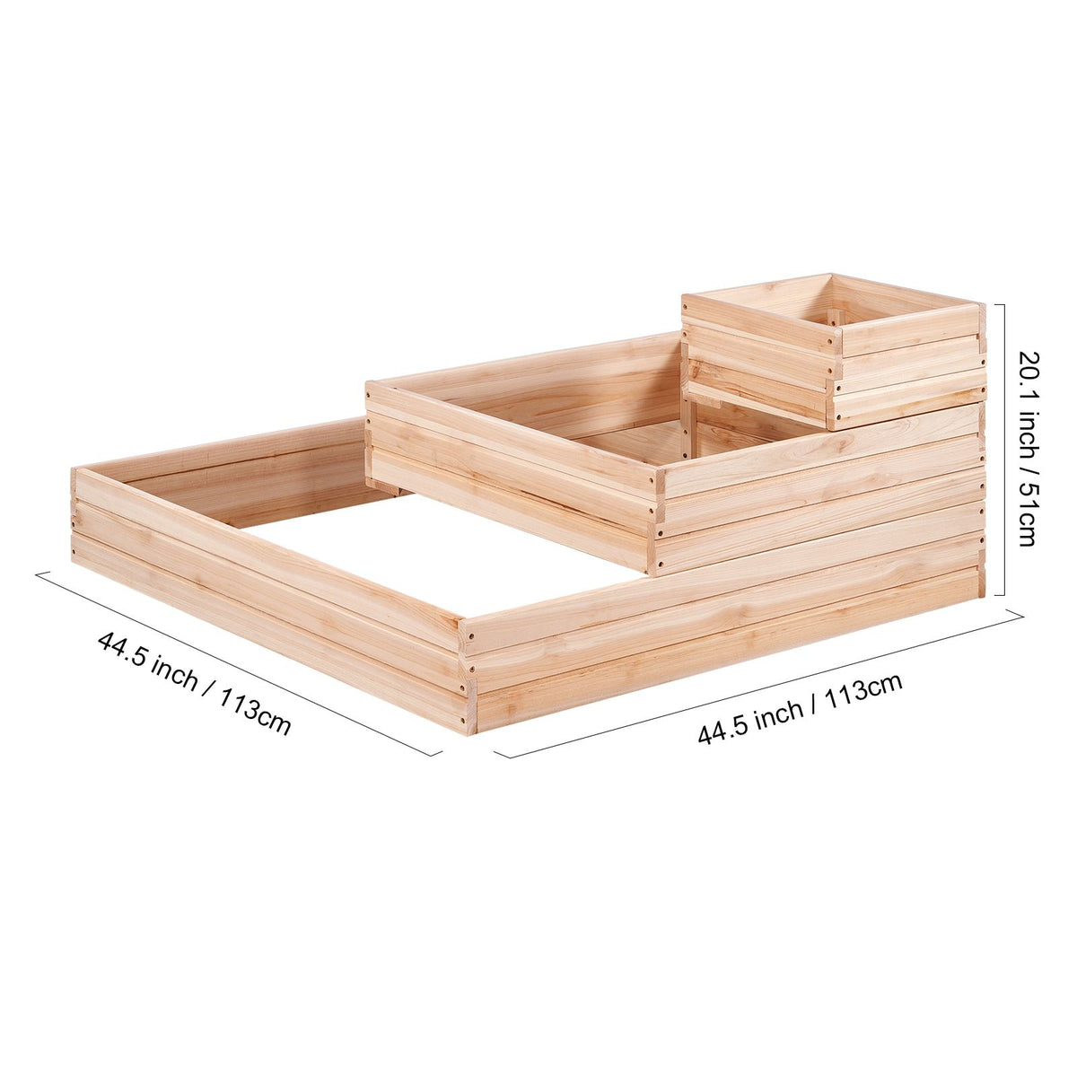 Wooden Raised Garden Bed Planter Box 113 x 113 x 51 cm Flower Vegetable Herb