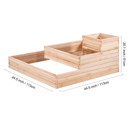 Wooden Raised Garden Bed Planter Box 113 x 113 x 51 cm Flower Vegetable Herb