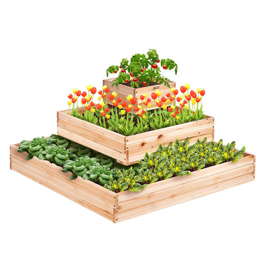 Wooden Raised Garden Bed Planter Box 113 x 113 x 51 cm Flower Vegetable Herb
