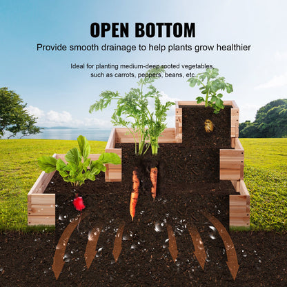 Wooden Raised Garden Bed Planter Box 113 x 113 x 51 cm Flower Vegetable Herb