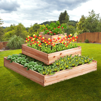 Wooden Raised Garden Bed Planter Box 113 x 113 x 51 cm Flower Vegetable Herb