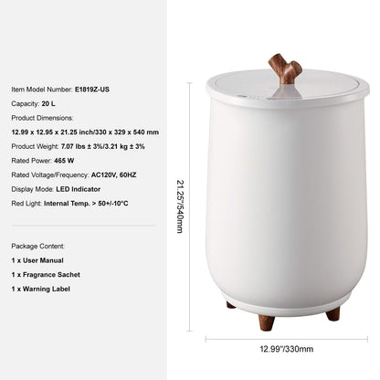 Towel Warmer Bucket, 20L Large Towel Warmer for Bathroom, Auto Shut Off Towel Heater with 4-Level Timer Fits up to Two 40"x70" Oversized Towels, Bathrobes, Blankets, ETL & FCC Certified