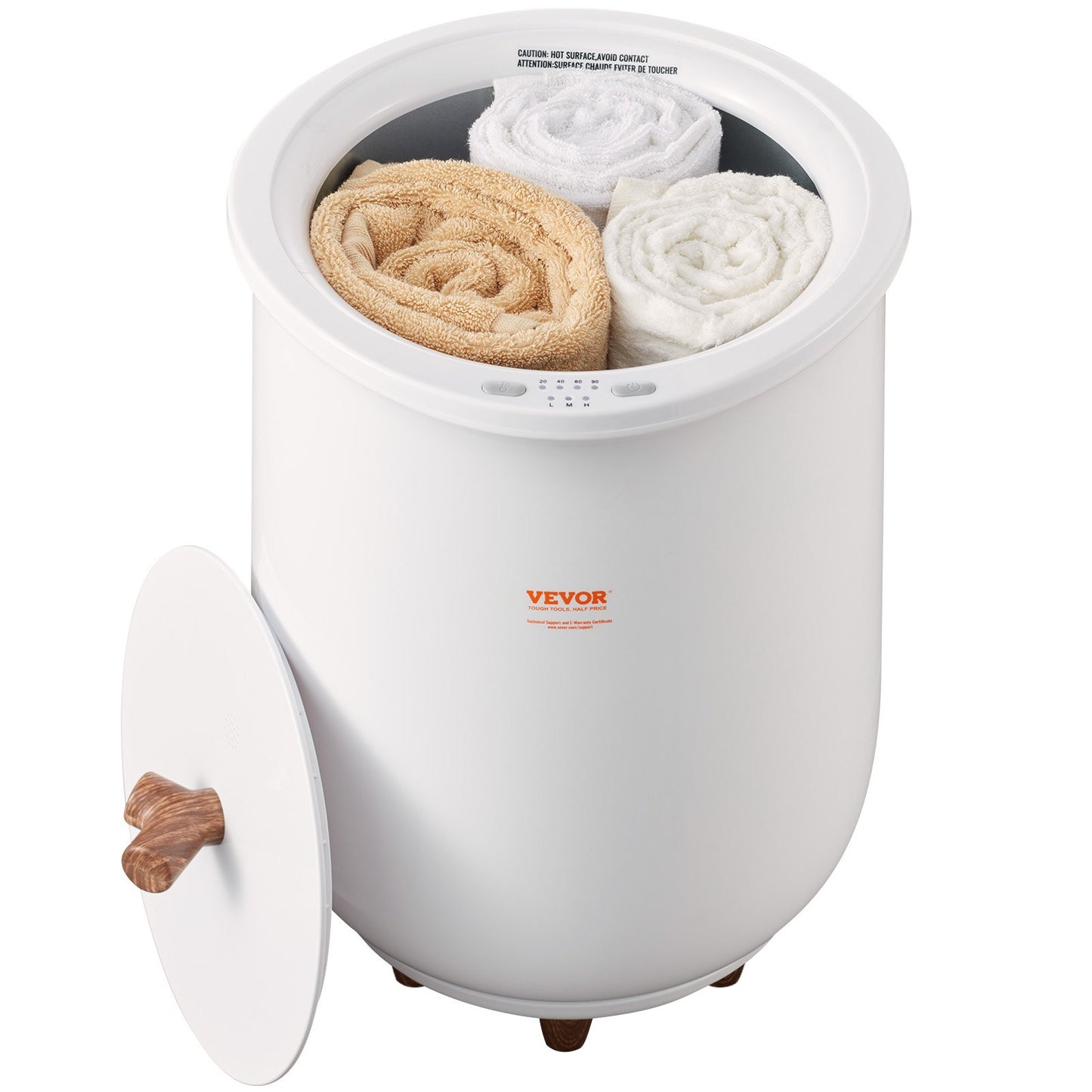 Towel Warmer Bucket, 20L Large Towel Warmer for Bathroom, Auto Shut Off Towel Heater with 4-Level Timer Fits up to Two 40"x70" Oversized Towels, Bathrobes, Blankets, ETL & FCC Certified