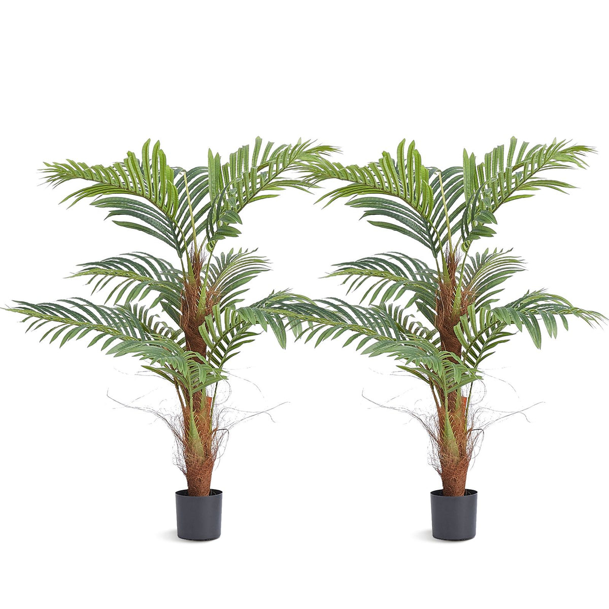 Artificial Palm Tree, 1219mm Tall Faux Plant, Secure PE Material & Anti-Tip Tilt Protection Low-Maintenance Plant, Lifelike Green Fake Tree for Home Office Warehouse Decor Indoor Outdoor