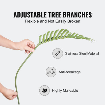 Artificial Palm Tree, 1219mm Tall Faux Plant, Secure PE Material & Anti-Tip Tilt Protection Low-Maintenance Plant, Lifelike Green Fake Tree for Home Office Warehouse Decor Indoor Outdoor