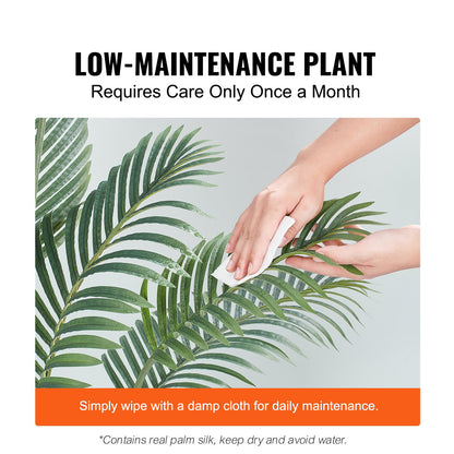 Artificial Palm Tree, 1219mm Tall Faux Plant, Secure PE Material & Anti-Tip Tilt Protection Low-Maintenance Plant, Lifelike Green Fake Tree for Home Office Warehouse Decor Indoor Outdoor