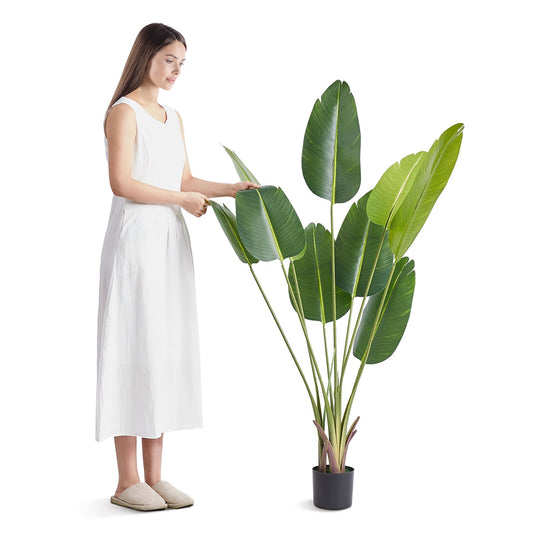 Artificial Birds Of Paradise Tree, 1.5m Tall Faux Plant, PE Material & Anti-Tip Tilt Protection Low-Maintenance Plant, Lifelike Green Fake Tree for Home Office Warehouse Decor Indoor Outdoor