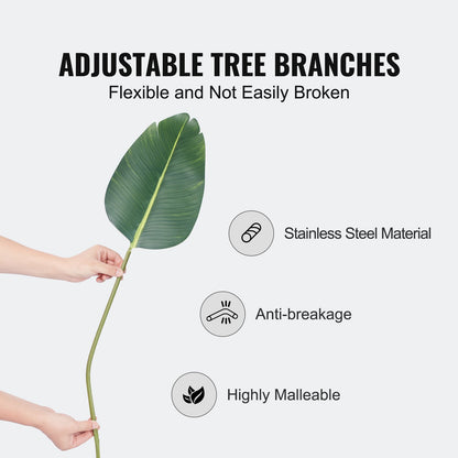 Artificial Birds Of Paradise Tree, 1.5m Tall Faux Plant, PE Material & Anti-Tip Tilt Protection Low-Maintenance Plant, Lifelike Green Fake Tree for Home Office Warehouse Decor Indoor Outdoor