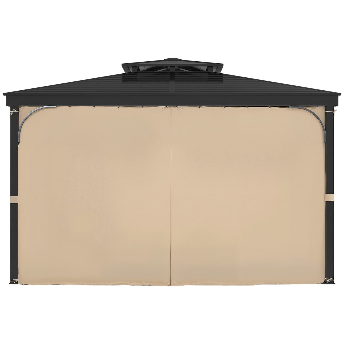 VEVOR Gazebo Curtains Outdoor, 12' x 10' x 7.3' Gazebos, 4-Panel Sidewall Gazebo Privacy Curtains with Zippers, Outdoor Curtain Replacement for Patio Canopy, Only Curtain, Khaki