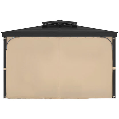 VEVOR Gazebo Curtains Outdoor, 12' x 10' x 7.3' Gazebos, 4-Panel Sidewall Gazebo Privacy Curtains with Zippers, Outdoor Curtain Replacement for Patio Canopy, Only Curtain, Khaki
