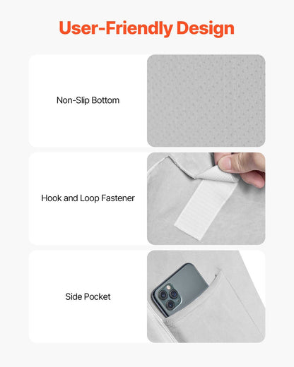 Wedge Pillow for Sleeping, 4 Pcs Adjustable Orthopedic Bed Wedge Set, Support Leg Neck Shoulder, Post Surgery Pillow for Back Pain, Acid Reflux, Snoring Relief, Sitting up in Bed, White/Grey