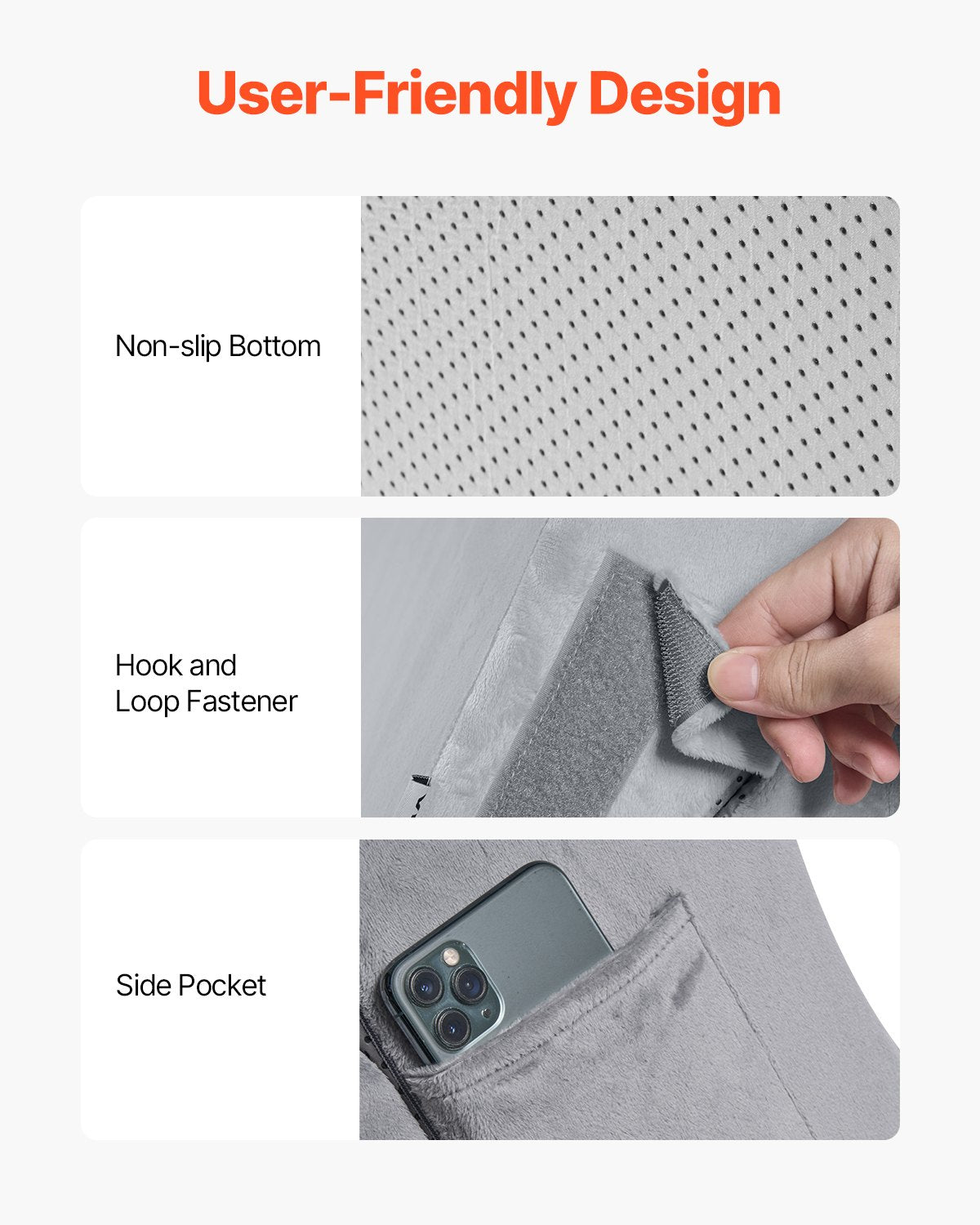 Wedge Pillow for Sleeping, 4 Pcs Adjustable Orthopedic Bed Wedge Set, Support Leg Neck Shoulder, Post Surgery Pillow for Back Pain, Acid Reflux, Snoring Relief, Sitting up in Bed, Dark Grey
