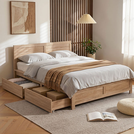 Artiss Queen Size Bed Frame with 2 Drawers Bedroom Furniture