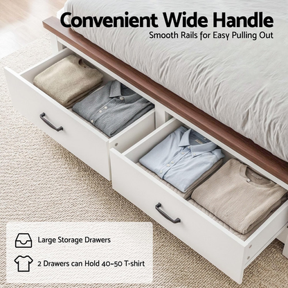 Artiss Double Wooden Bed Frame and 2 Bedside Table Bedroom Furniture Set