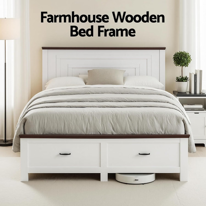 Artiss Queen Wooden Bed Frame and 2 Bedside Table Bedroom Furniture Set