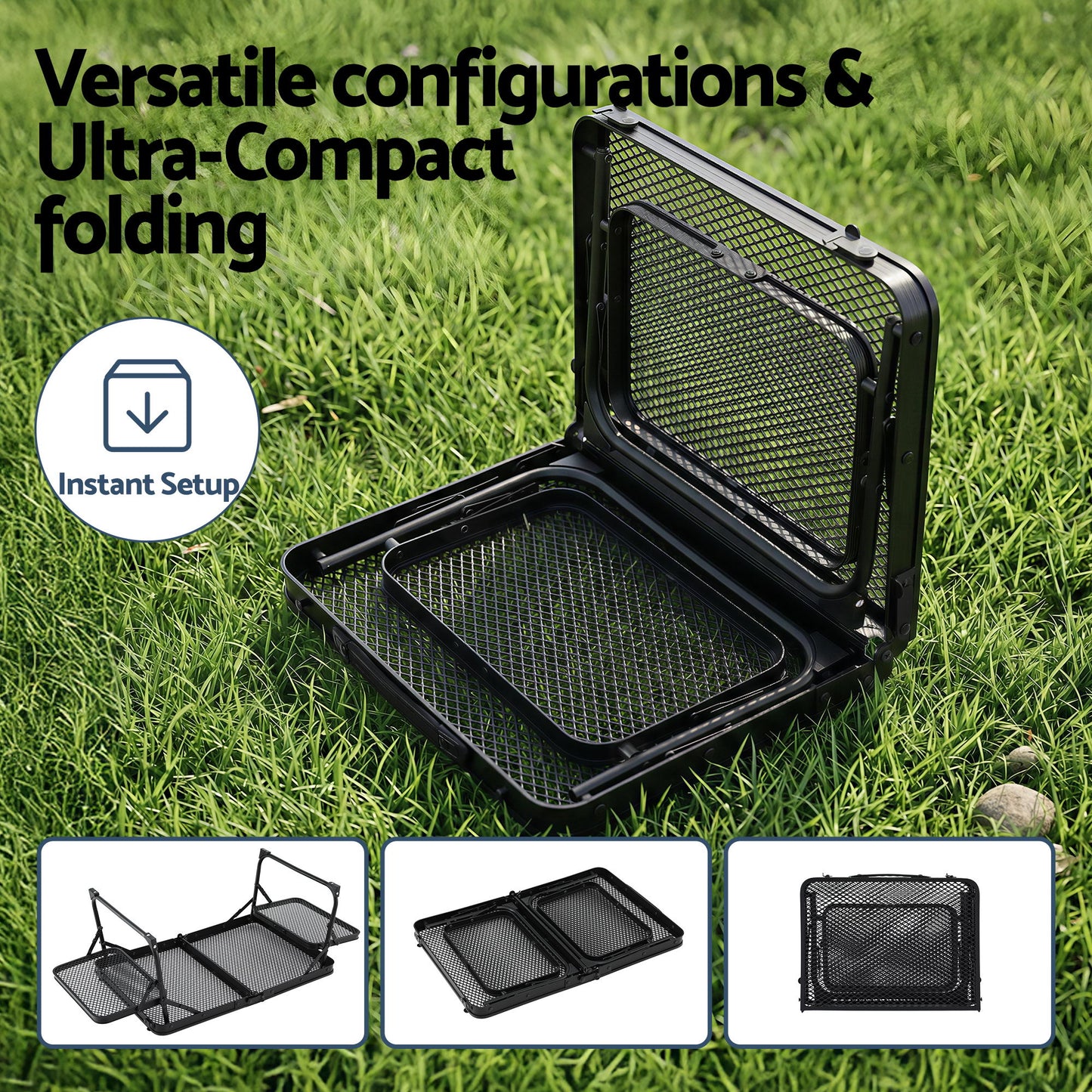 Weisshorn Camping Table Mesh Desktop Lightweight Portable Outdoor Folding Grill Desk