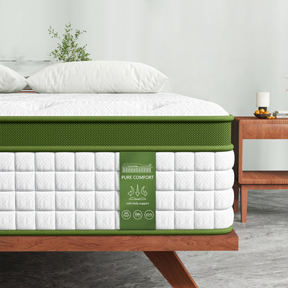BedStory Double 30cm Hybrid Mattress Cooling Gel Memory Foam 5 Zone Pocket Spring Bed Temperature Regulating