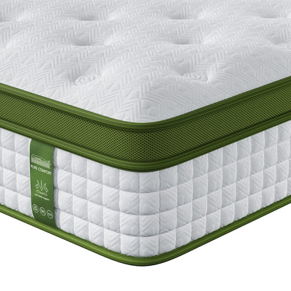 BedStory Queen 30cm Hybrid Mattress Cooling Gel Memory Foam 5 Zone Pocket Spring Bed Temperature Regulating