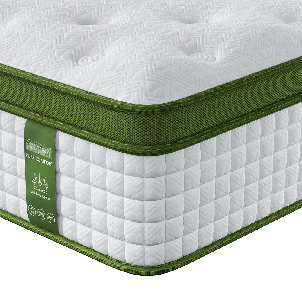 BedStory 34cm Queen Latex Hybrid Mattress Medium Firm - 5 Zone Pocket Spring Bed for Pressure Relief Motion Isolation