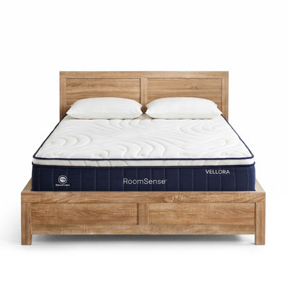 RoomSense Double 30cm Latex Mattress Medium Firm Bundle, Pine Bed Frame