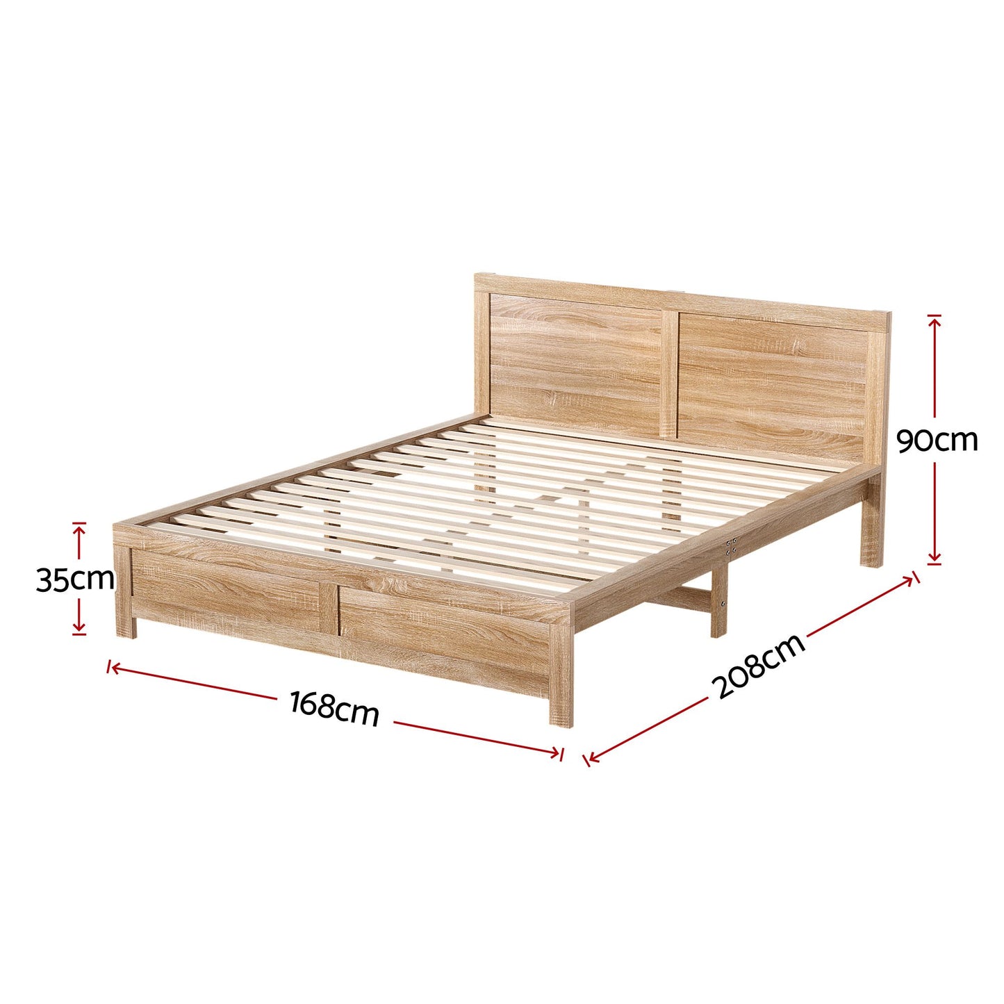 RoomSense Queen 26cm Firm Mattress Bundle with Oatmeal Wooden Bed Frame