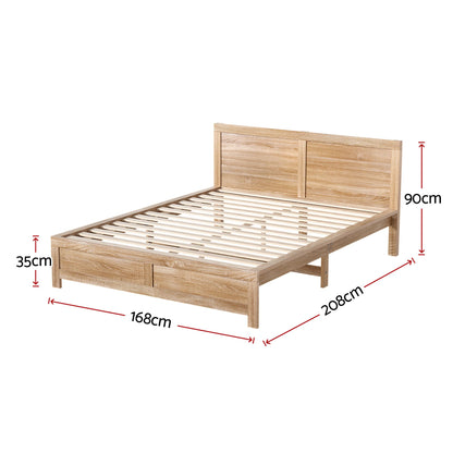 RoomSense Queen 26cm Firm Mattress Bundle with Oatmeal Wooden Bed Frame