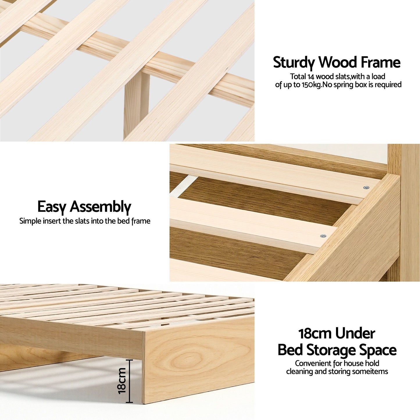 RoomSense Queen Firm Mattress 26cm Bundle with Storage Bed Frame