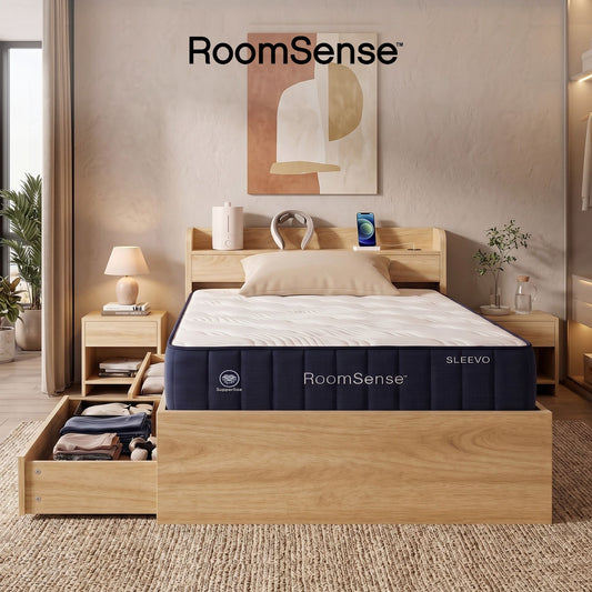 RoomSense Single Firm Mattress 26cm Bundle with Storage Bed Frame