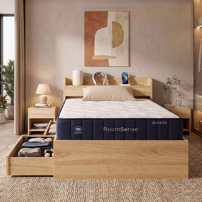 RoomSense Single Firm Mattress 26cm Bundle with Storage Bed Frame
