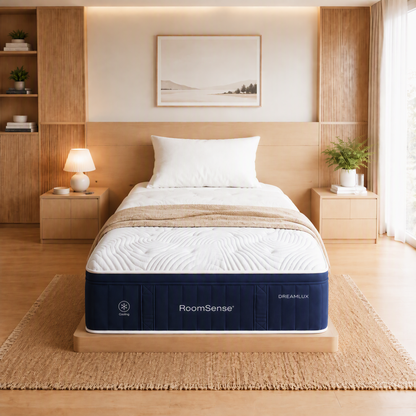 RoomSense Single Mattress, 34cm Thick Medium Firm Hybrid Mattress for Back Pain Relief, Tencel Cooling Pocket Spring Mattress Single Size in a Box