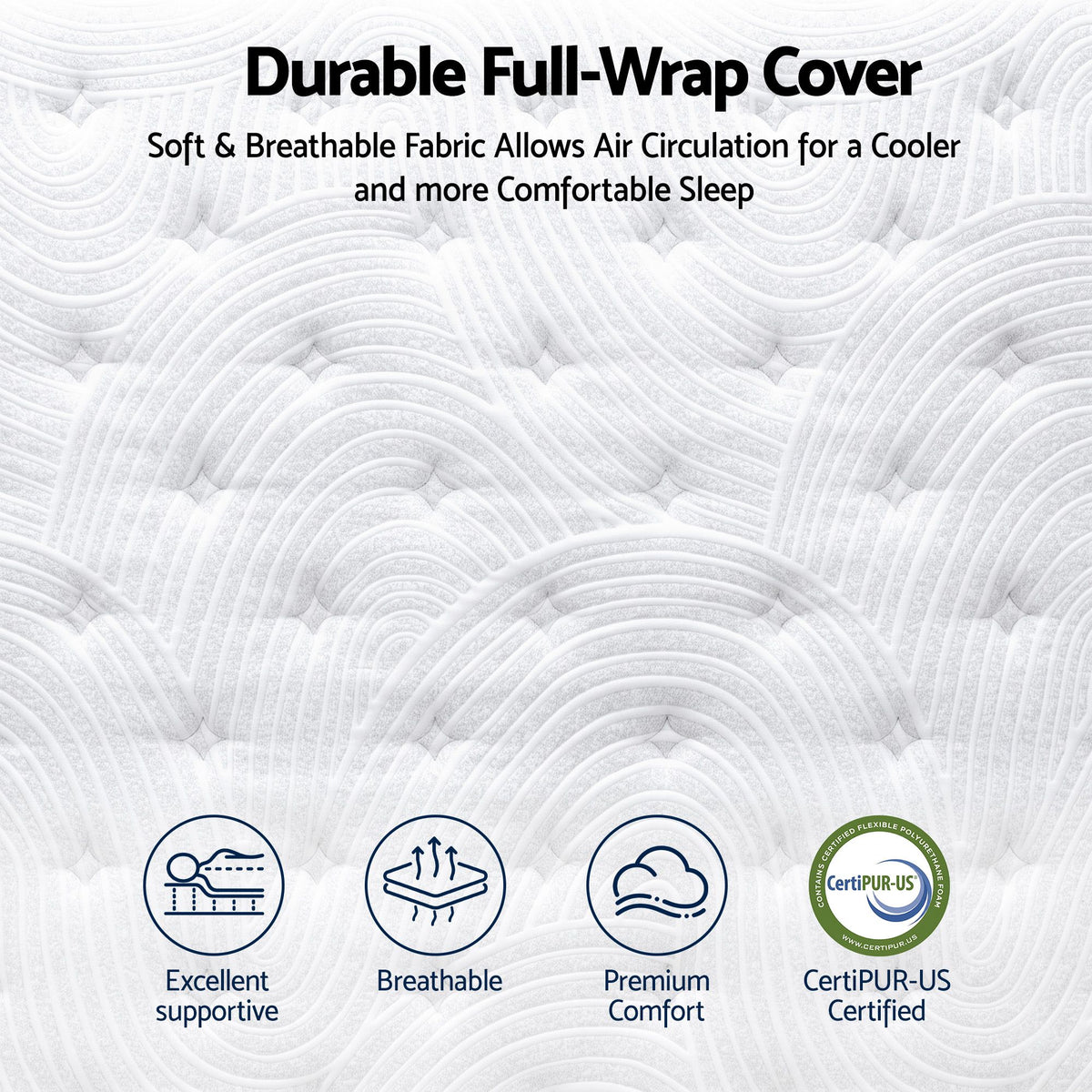 RoomSense Single Mattress, 34cm Thick Medium Firm Hybrid Mattress for Back Pain Relief, Tencel Cooling Pocket Spring Mattress Single Size in a Box