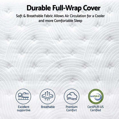RoomSense Single Mattress, 34cm Thick Medium Firm Hybrid Mattress for Back Pain Relief, Tencel Cooling Pocket Spring Mattress Single Size in a Box