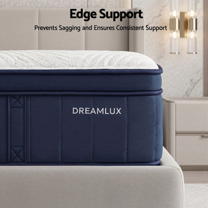 RoomSense Single Mattress, 34cm Thick Medium Firm Hybrid Mattress for Back Pain Relief, Tencel Cooling Pocket Spring Mattress Single Size in a Box