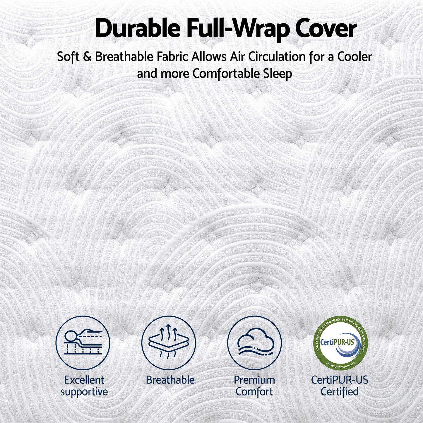 RoomSense Queen 34cm Medium Soft Gel Mattress Bundle with 2 Cooling Pillows