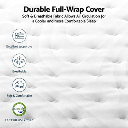 RoomSense Queen 30cm Medium Firm Latex Mattress, 2 Gel Cooling Pillows