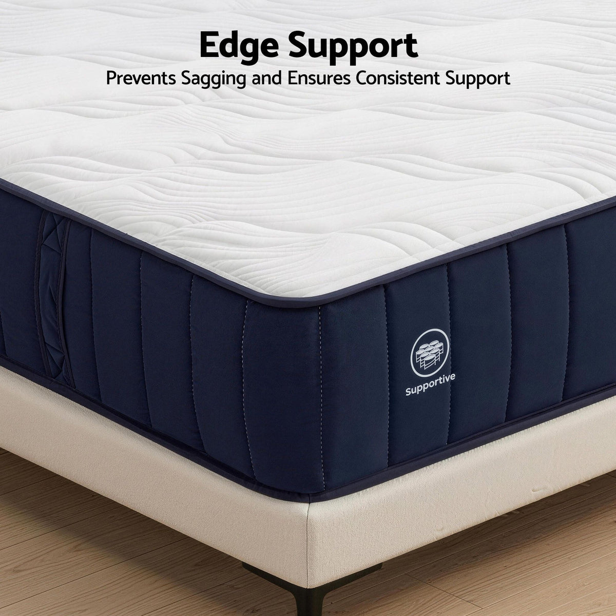 RoomSense Double Mattress, 26cm Orthopedic Firm Mattress for Back Pain Relief, Pocket Spring Hybrid Mattress Double Size for Home & Rental