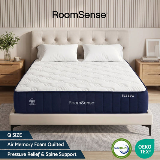 RoomSense Queen Mattress, 26cm Orthopedic Firm Mattress for Back Pain Relief, Pocket Spring Hybrid Mattress Queen Size for Home & Rental