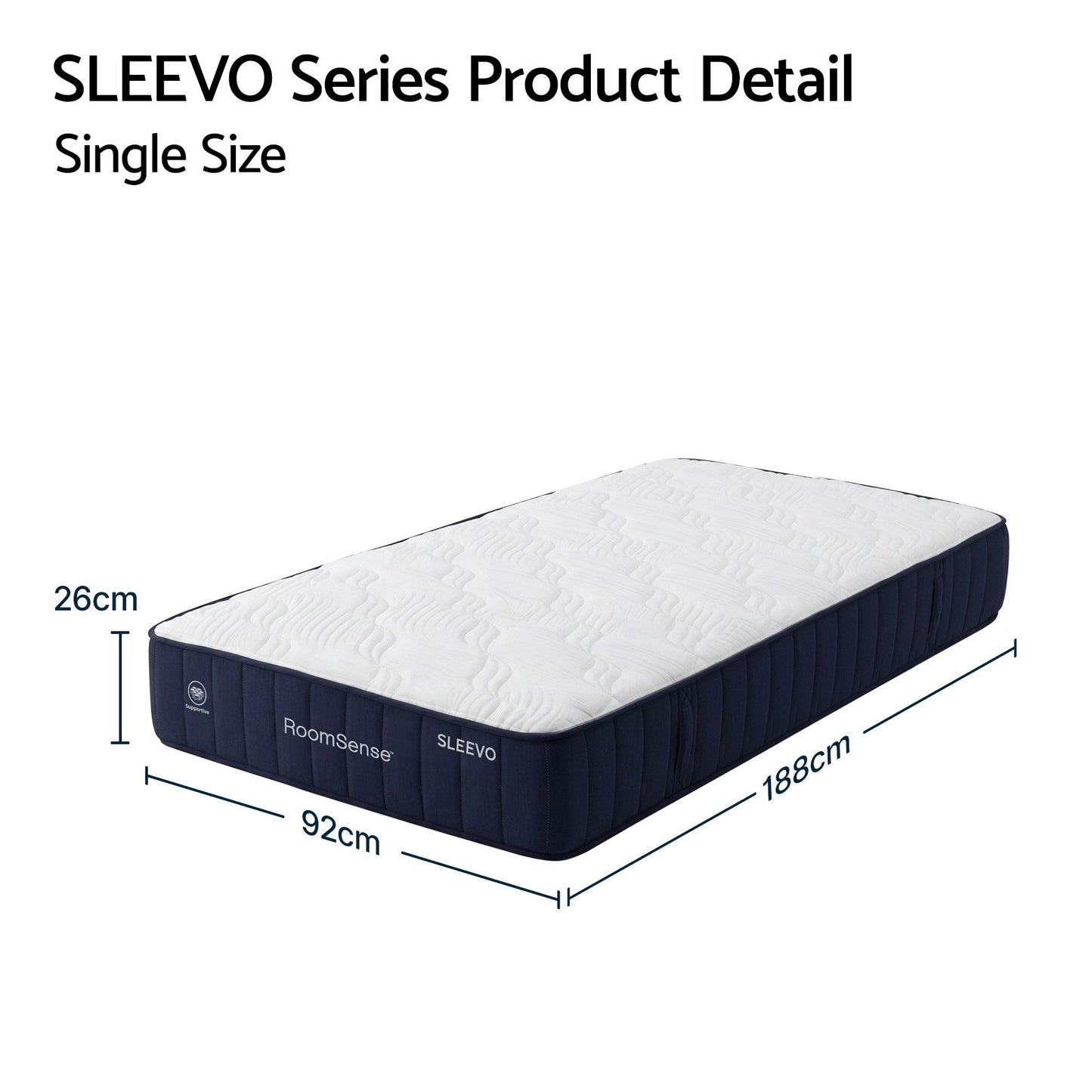 RoomSense Single Mattress, 26cm Orthopedic Firm Mattress for Back Pain Relief, Pocket Spring Hybrid Mattress King Size for Home & Rental