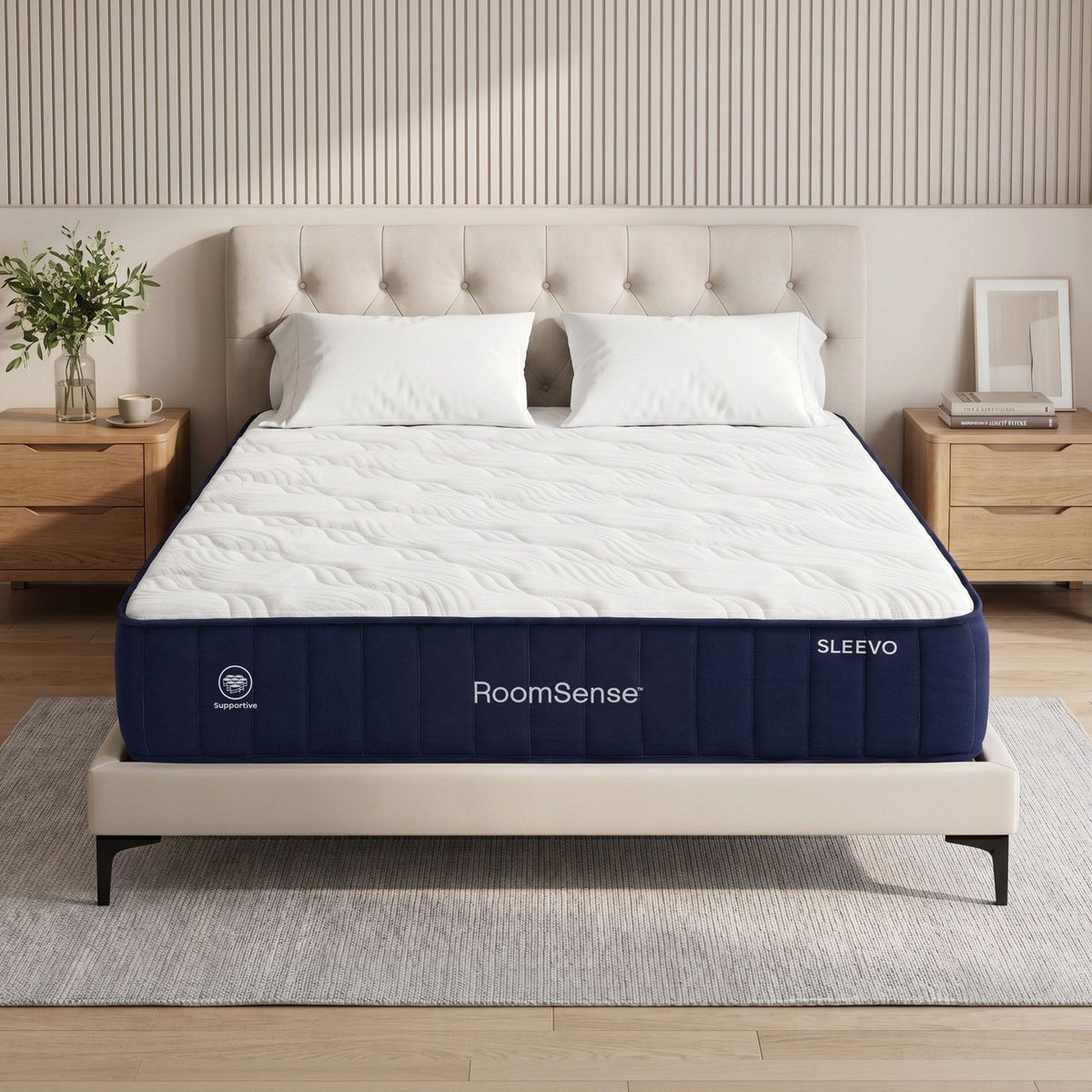 RoomSense Single Mattress, 26cm Orthopedic Firm Mattress for Back Pain Relief, Pocket Spring Hybrid Mattress King Size for Home & Rental