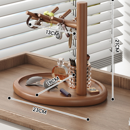 Solid Wood Entryway Organizer Rack for Keys and Accessories