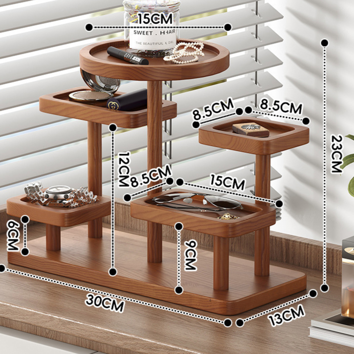 Solid Wood Entryway Organizer Rack for Keys and Accessories