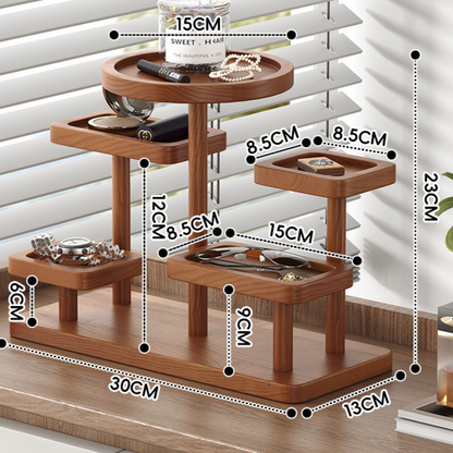 Solid Wood Entryway Organizer Rack for Keys and Accessories