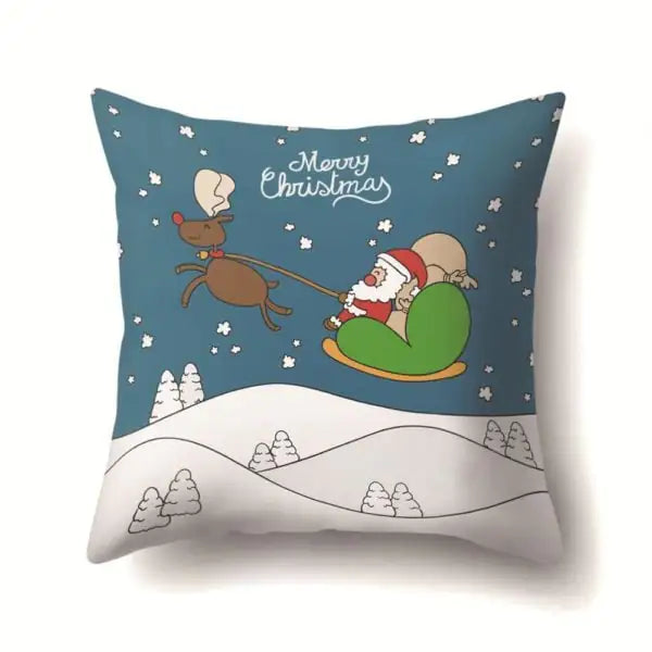 Super Soft Plush Christmas Digital Print Sofa Pillowcase